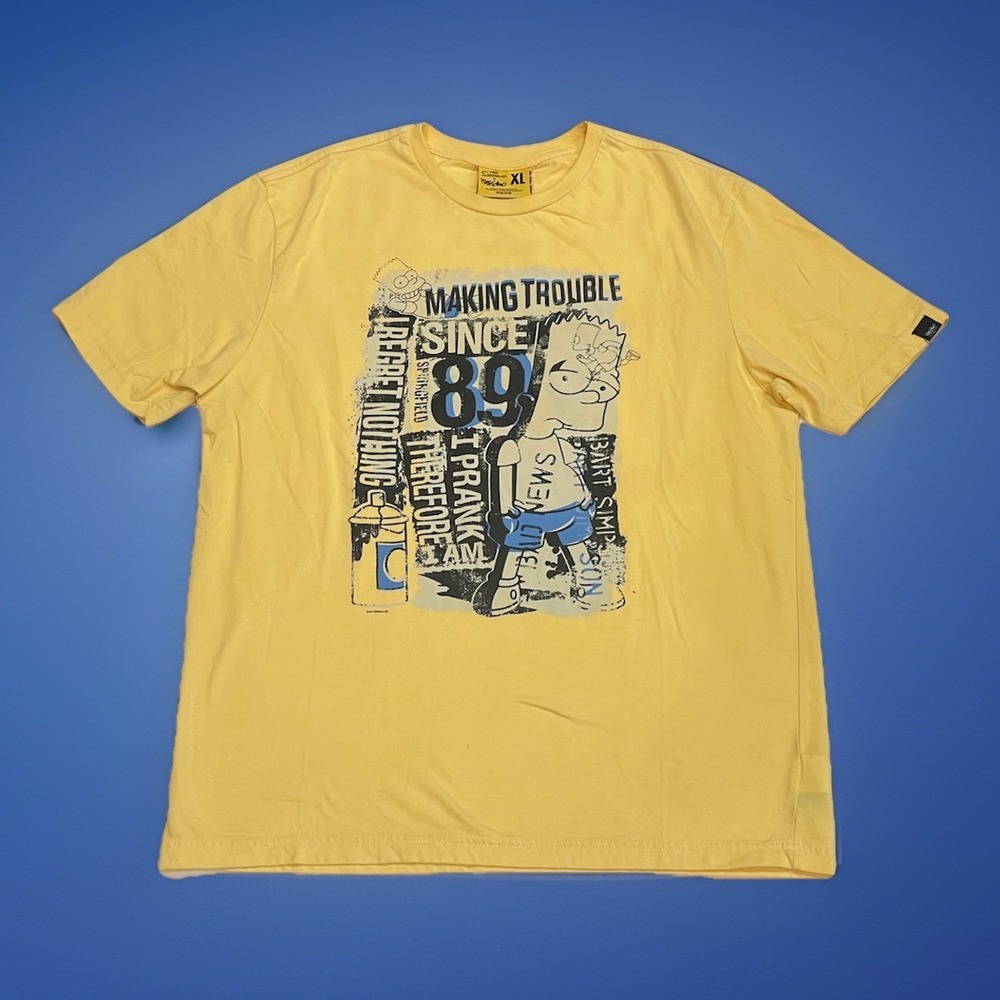 RARE The Simpsons X Mossimo 2018 Bart Simpson Graphic Yellow Matt Groening Shirt